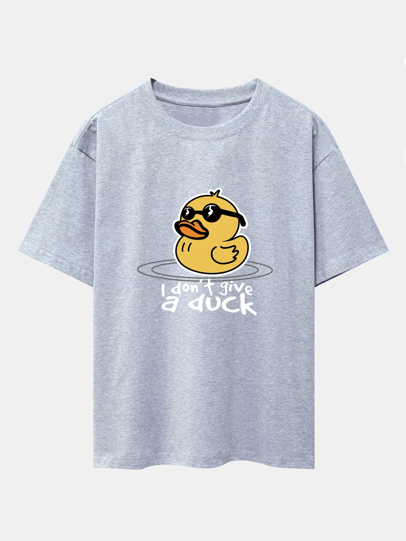 Gelbes Enten-T-Shirt mit Sonnenbrillen-Print, überschnittenen Schultern und Oversize-Schnitt - Image 14
