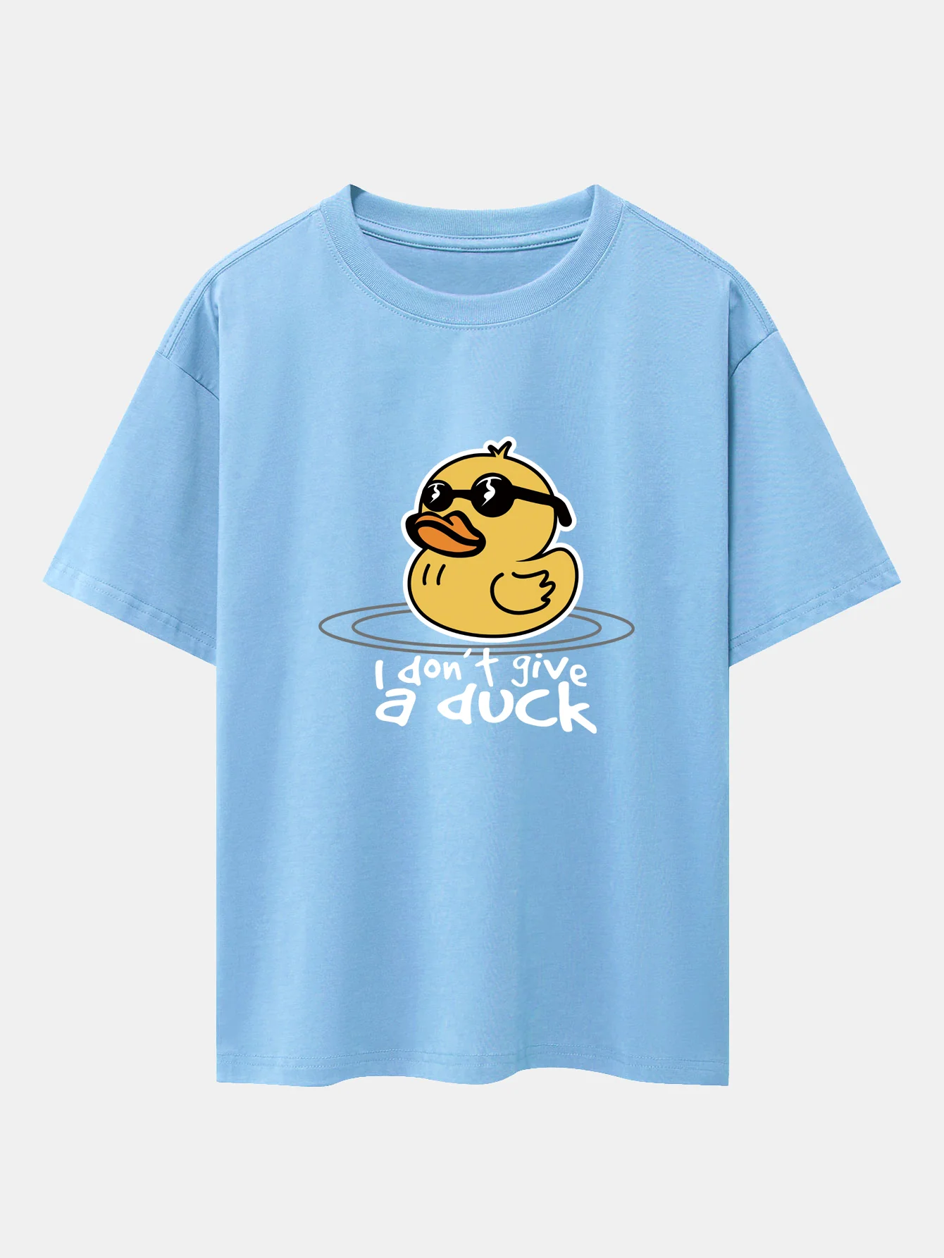 Gelbes Enten-T-Shirt mit Sonnenbrillen-Print, überschnittenen Schultern und Oversize-Schnitt - Image 4