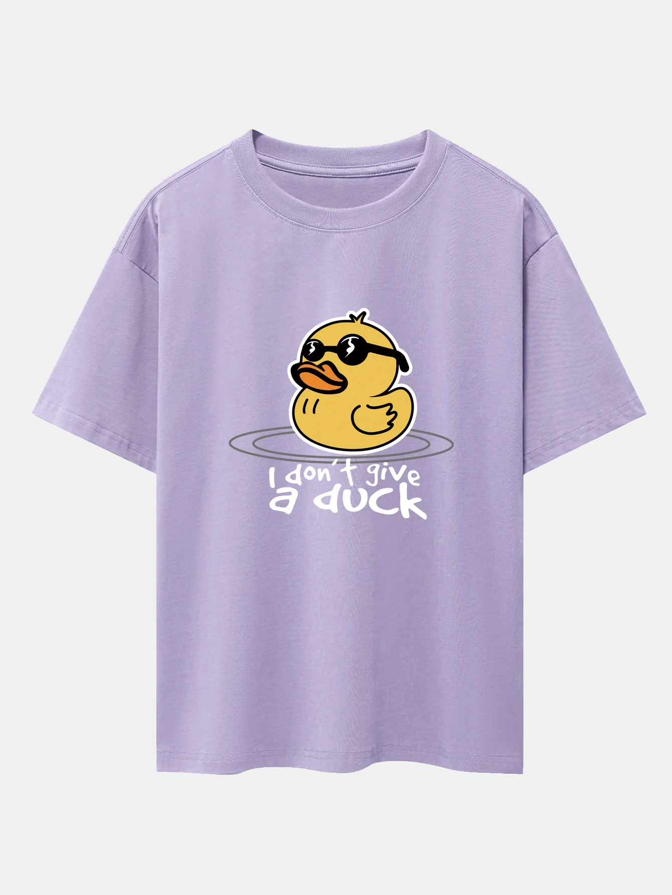 Gelbes Enten-T-Shirt mit Sonnenbrillen-Print, überschnittenen Schultern und Oversize-Schnitt - Image 5