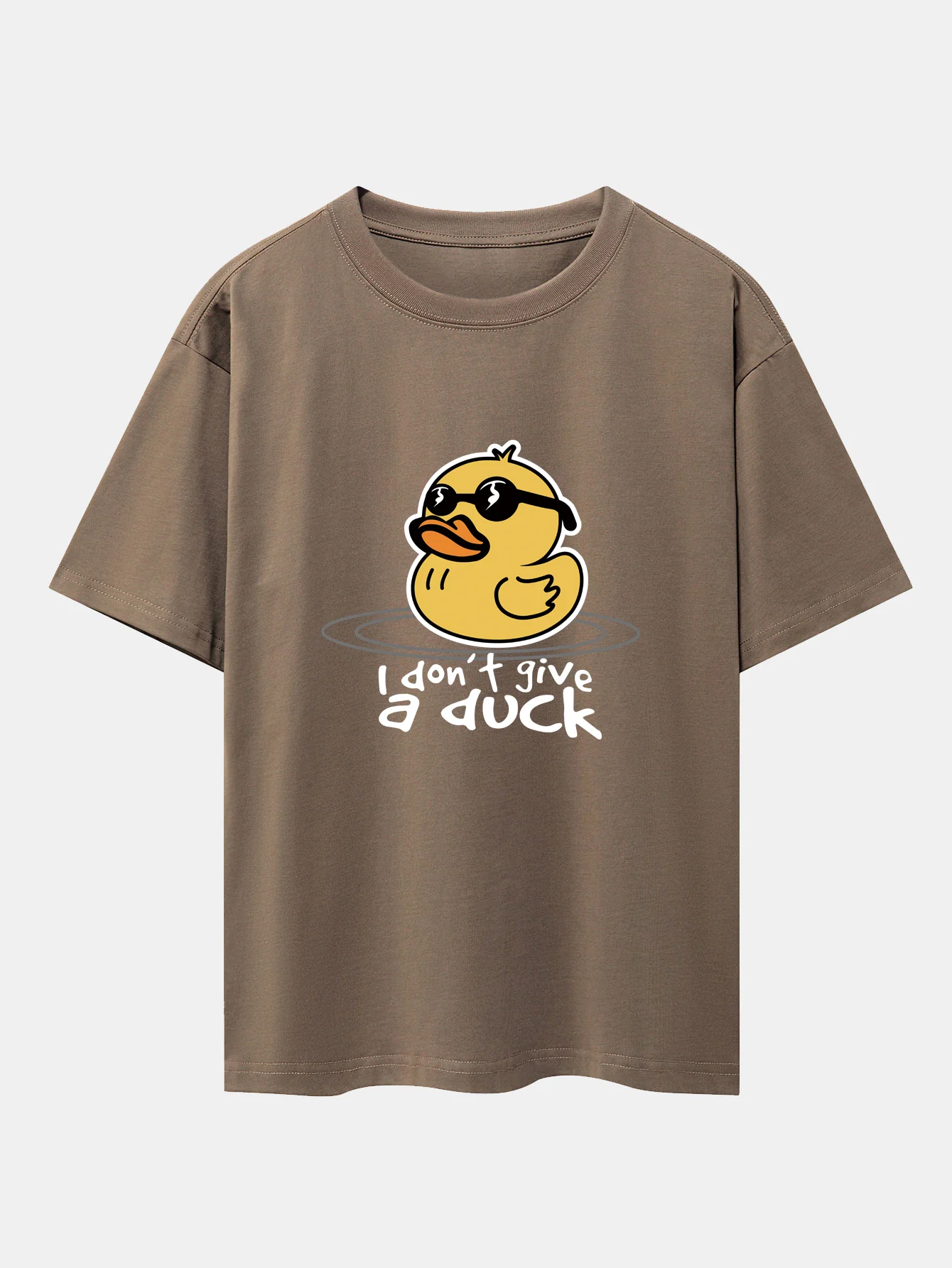 Gelbes Enten-T-Shirt mit Sonnenbrillen-Print, überschnittenen Schultern und Oversize-Schnitt - Image 7