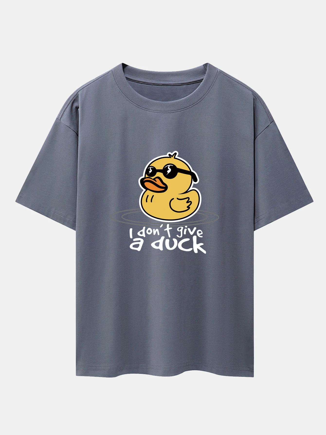 Gelbes Enten-T-Shirt mit Sonnenbrillen-Print, überschnittenen Schultern und Oversize-Schnitt - Image 8