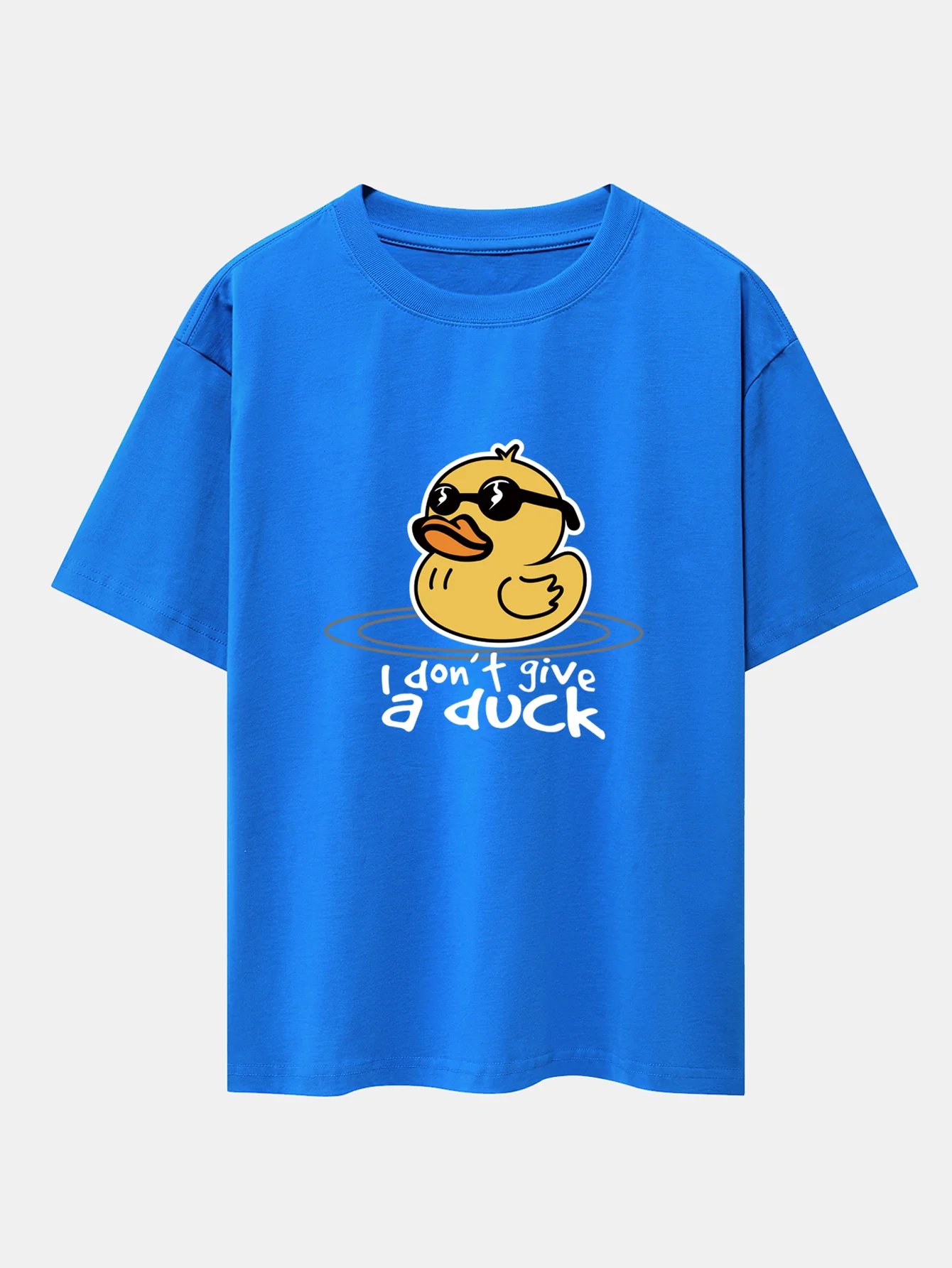 Gelbes Enten-T-Shirt mit Sonnenbrillen-Print, überschnittenen Schultern und Oversize-Schnitt - Image 9