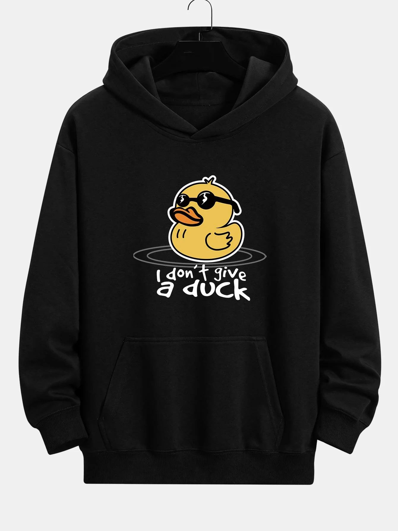 Gelber Entenprint mit Sonnenbrille Relax Fit Hoodie - Image 4