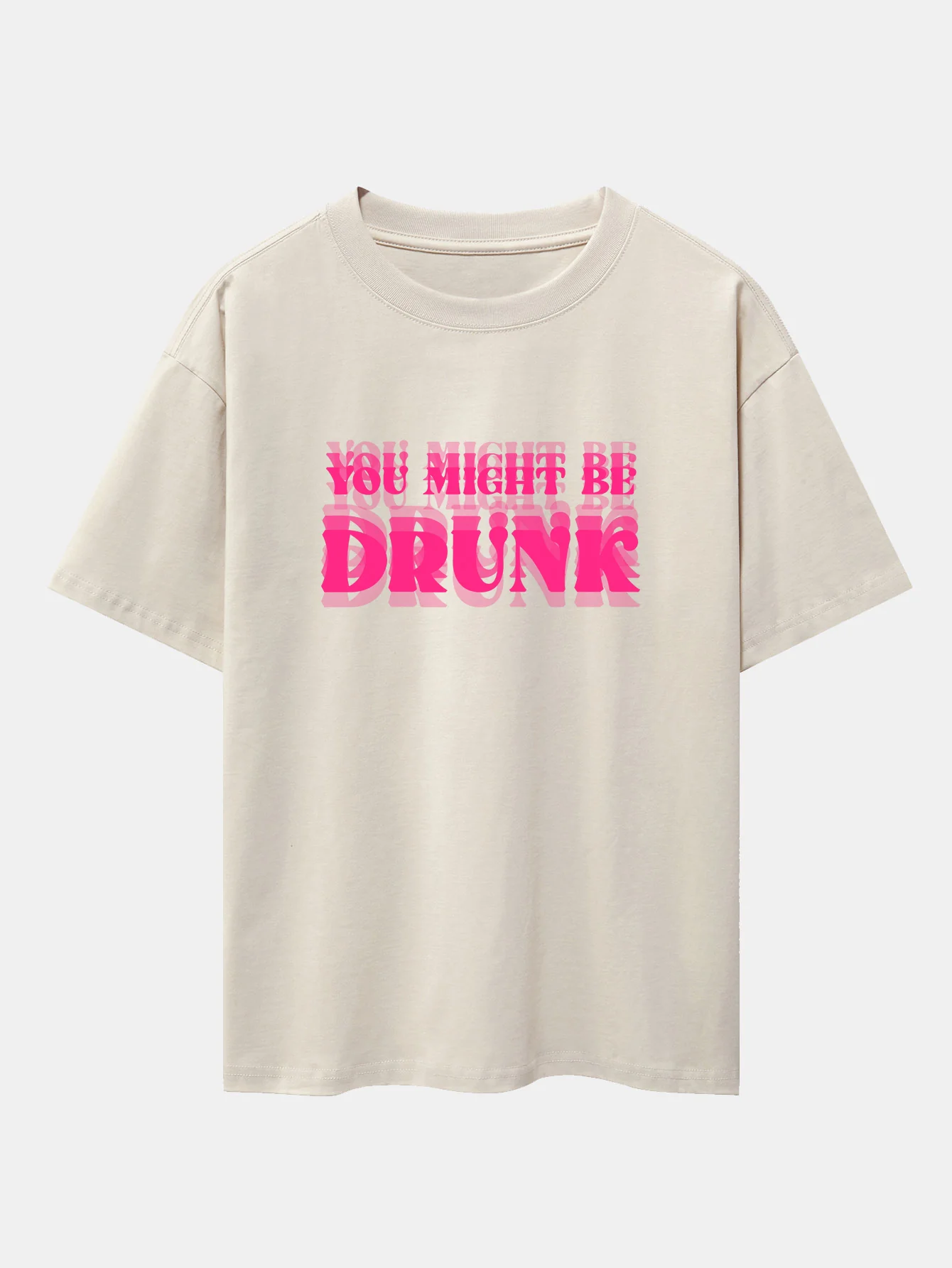 You Might Be Drunk Print Drop-Shoulder Oversize T-Shirt - Image 4