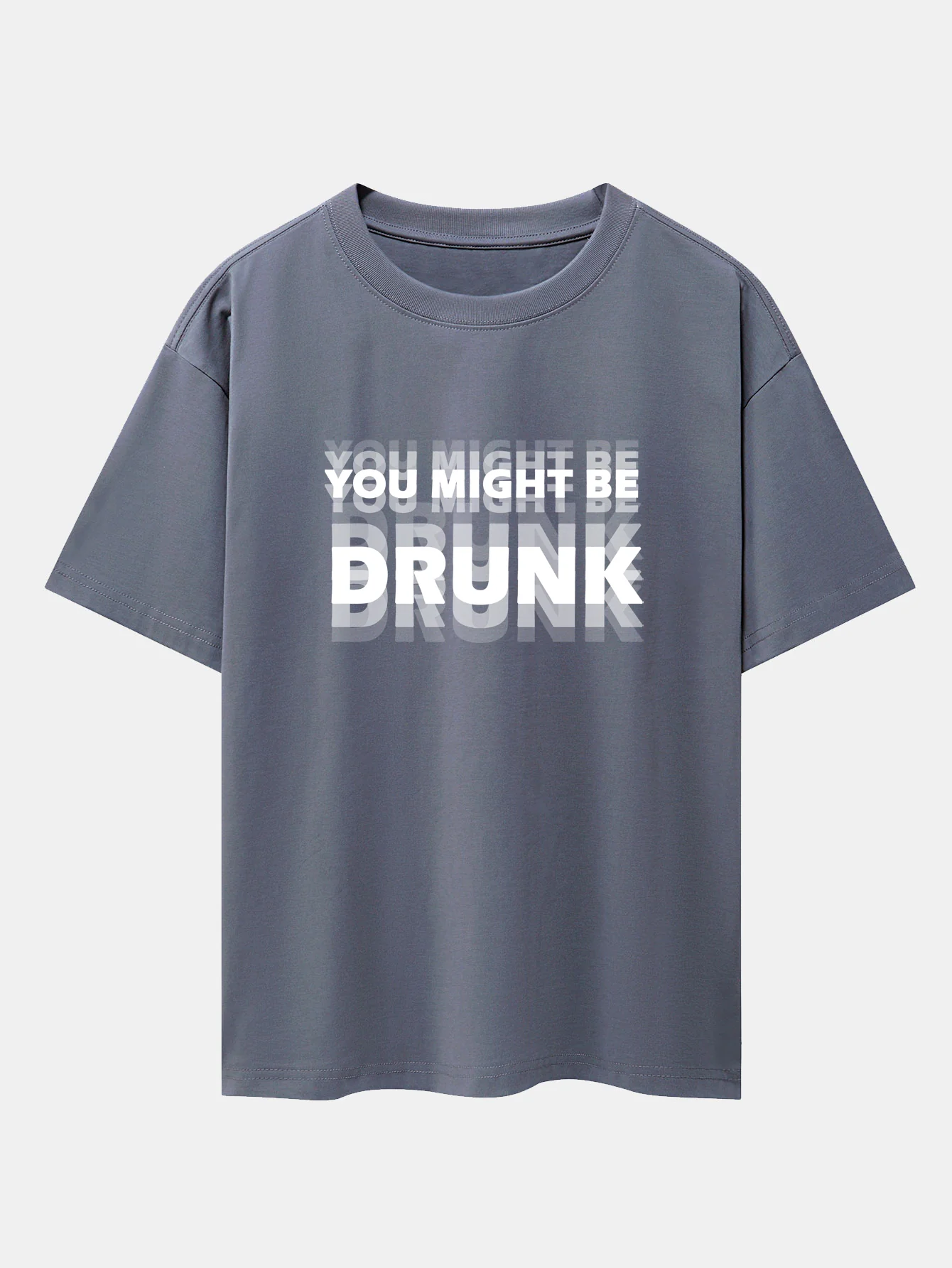 You Might Be Drunk Print Drop Shoulder Oversize T-Shirt - Image 2