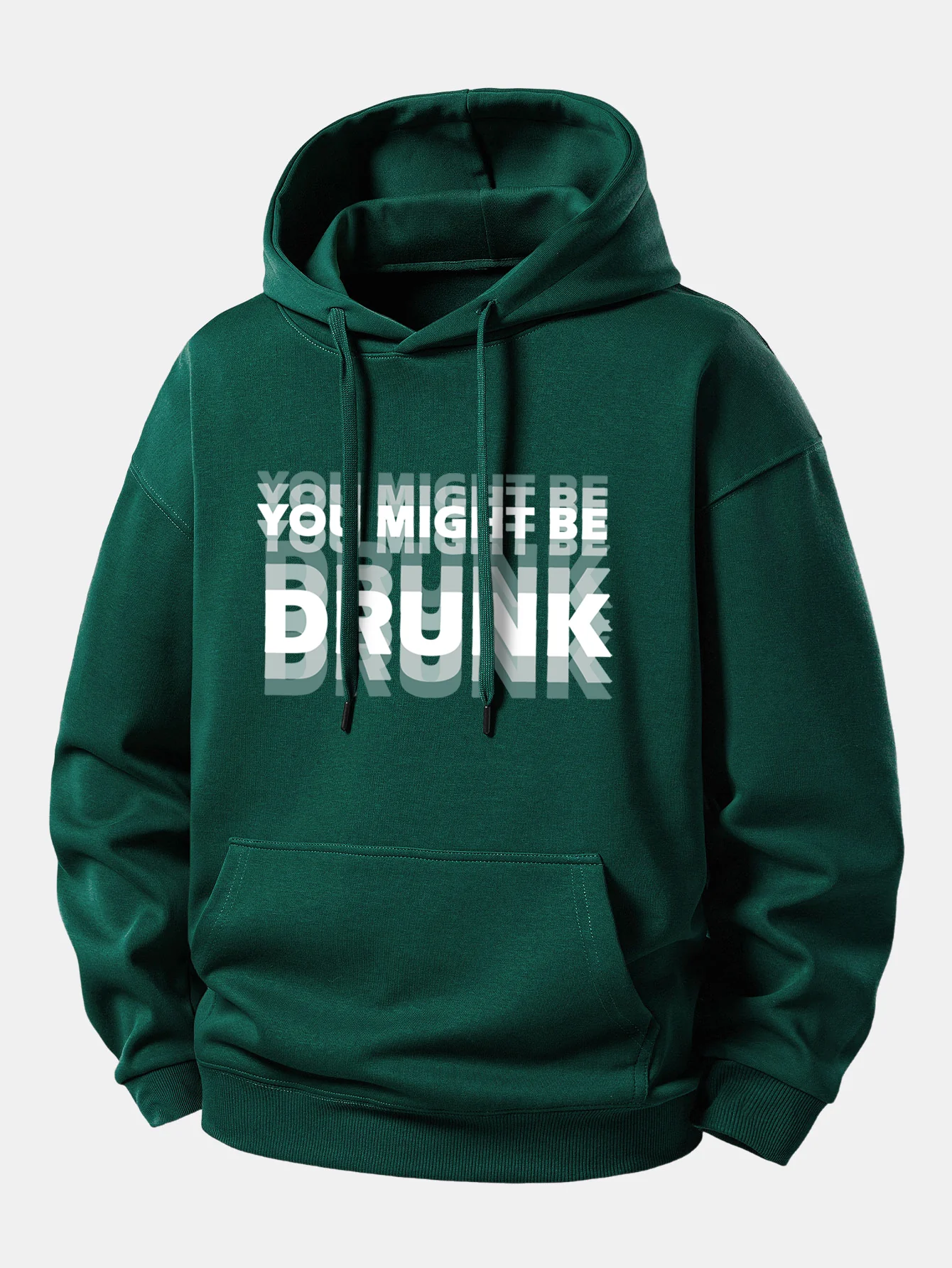 You Might Be Drunk Print Relax Fit Hoodie - Image 3