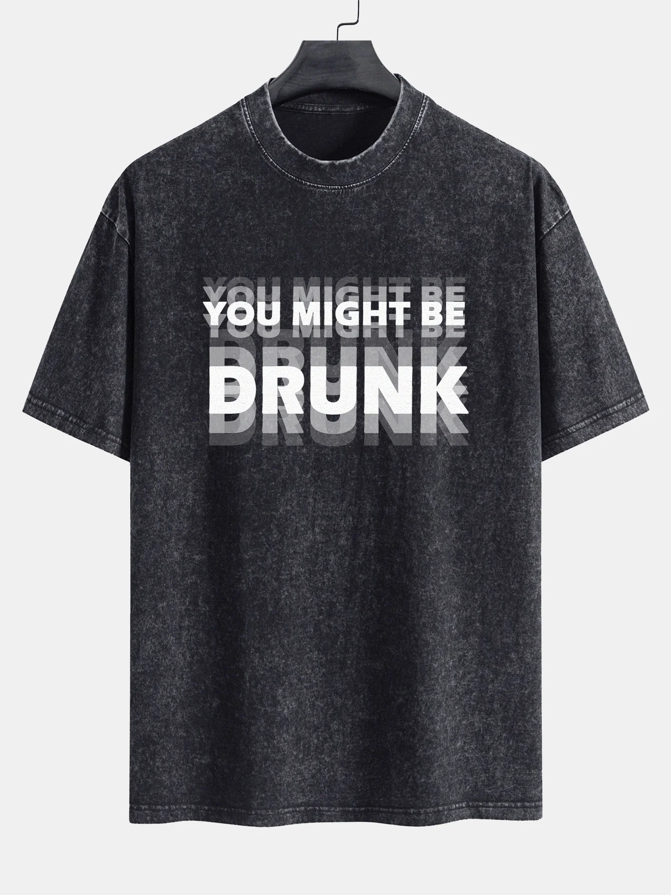 Du Könntest Betrunken Sein Print Gewaschen Verwaschenes Drop-Shoulder T-Shirt