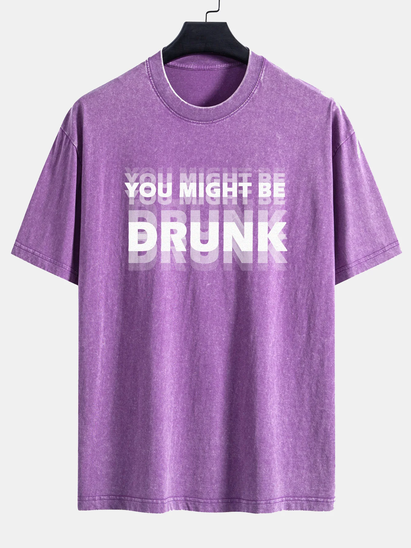 Du Könntest Betrunken Sein Print Gewaschen Verwaschenes Drop-Shoulder T-Shirt - Image 2