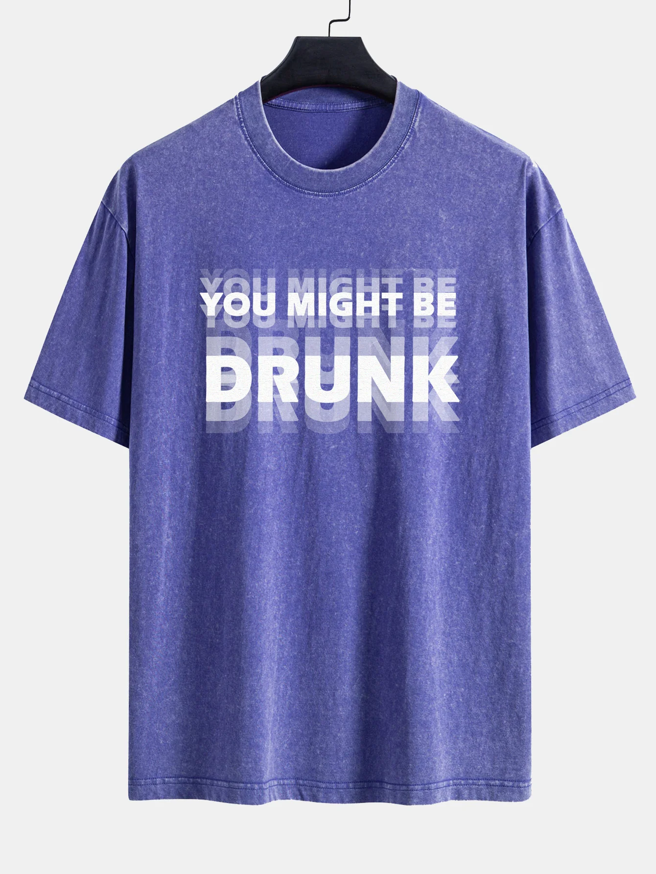 Du Könntest Betrunken Sein Print Gewaschen Verwaschenes Drop-Shoulder T-Shirt - Image 6