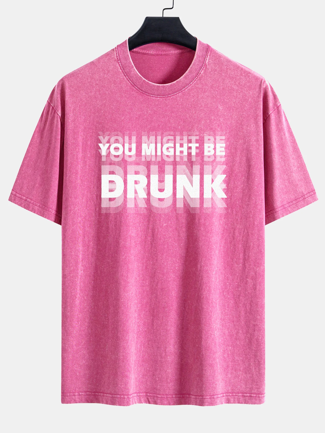 Du Könntest Betrunken Sein Print Gewaschen Verwaschenes Drop-Shoulder T-Shirt - Image 7