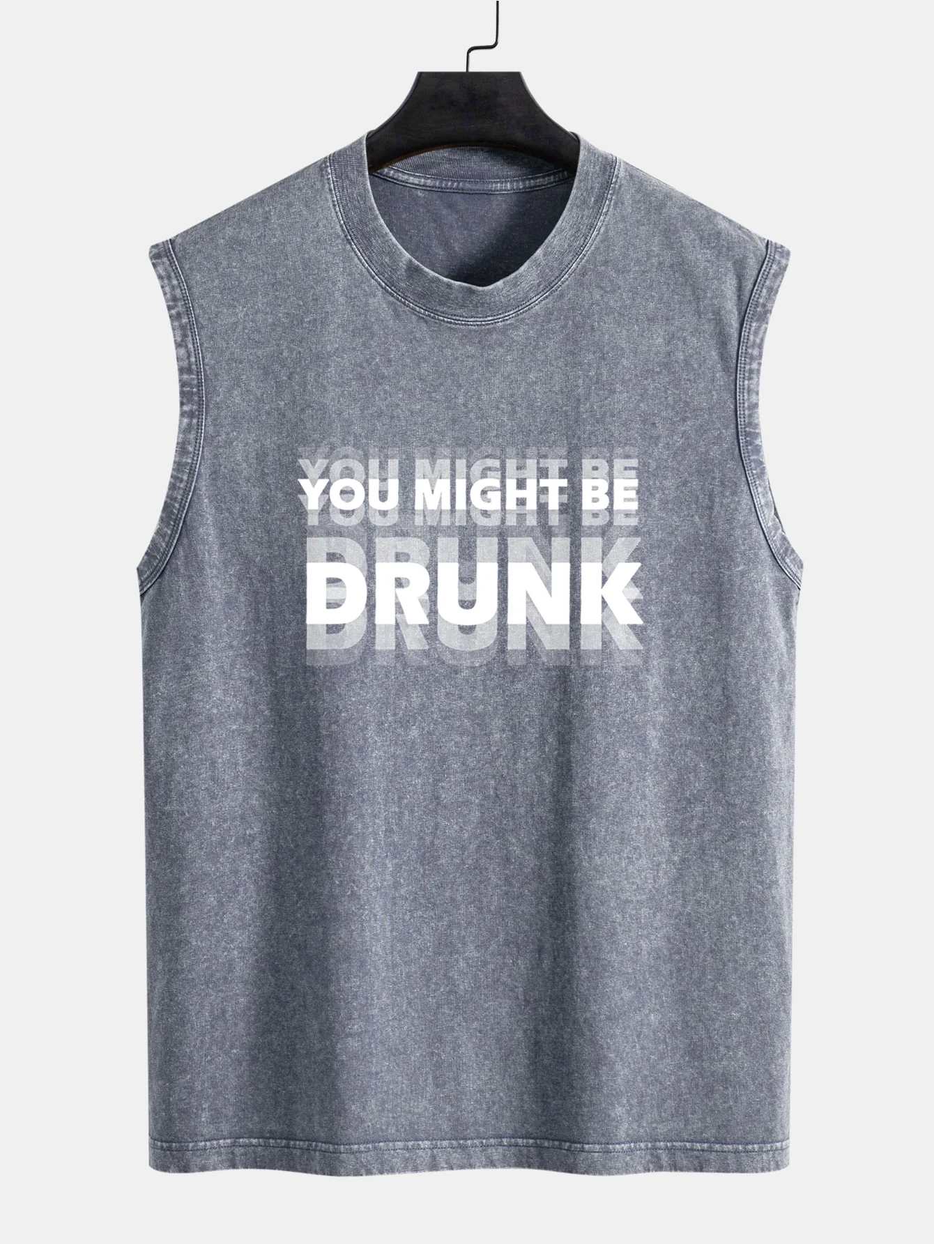 You Might Be Drunk Print Gewaschenes Abgenutztes Tanktop - Image 2