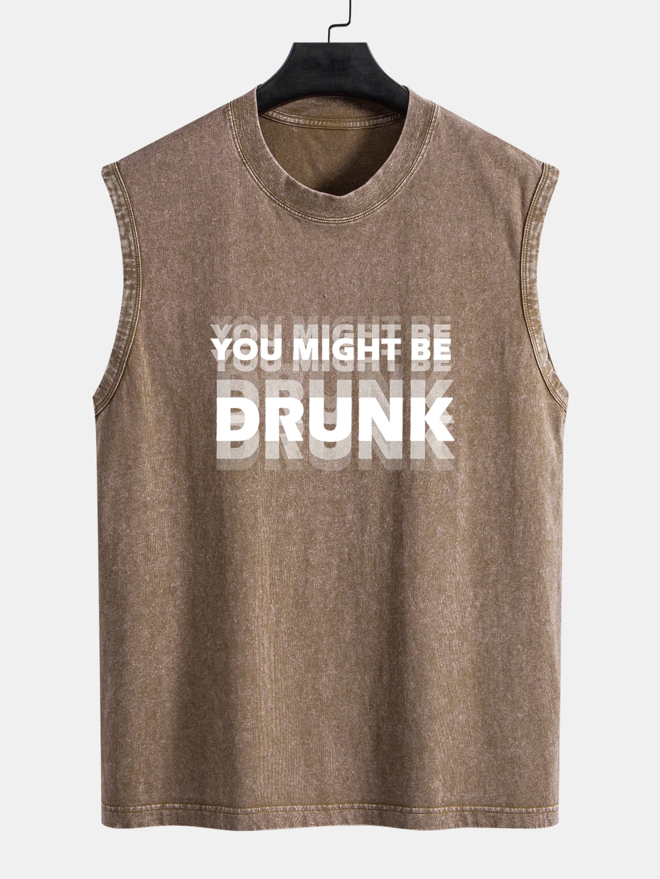 You Might Be Drunk Print Gewaschenes Abgenutztes Tanktop - Image 3