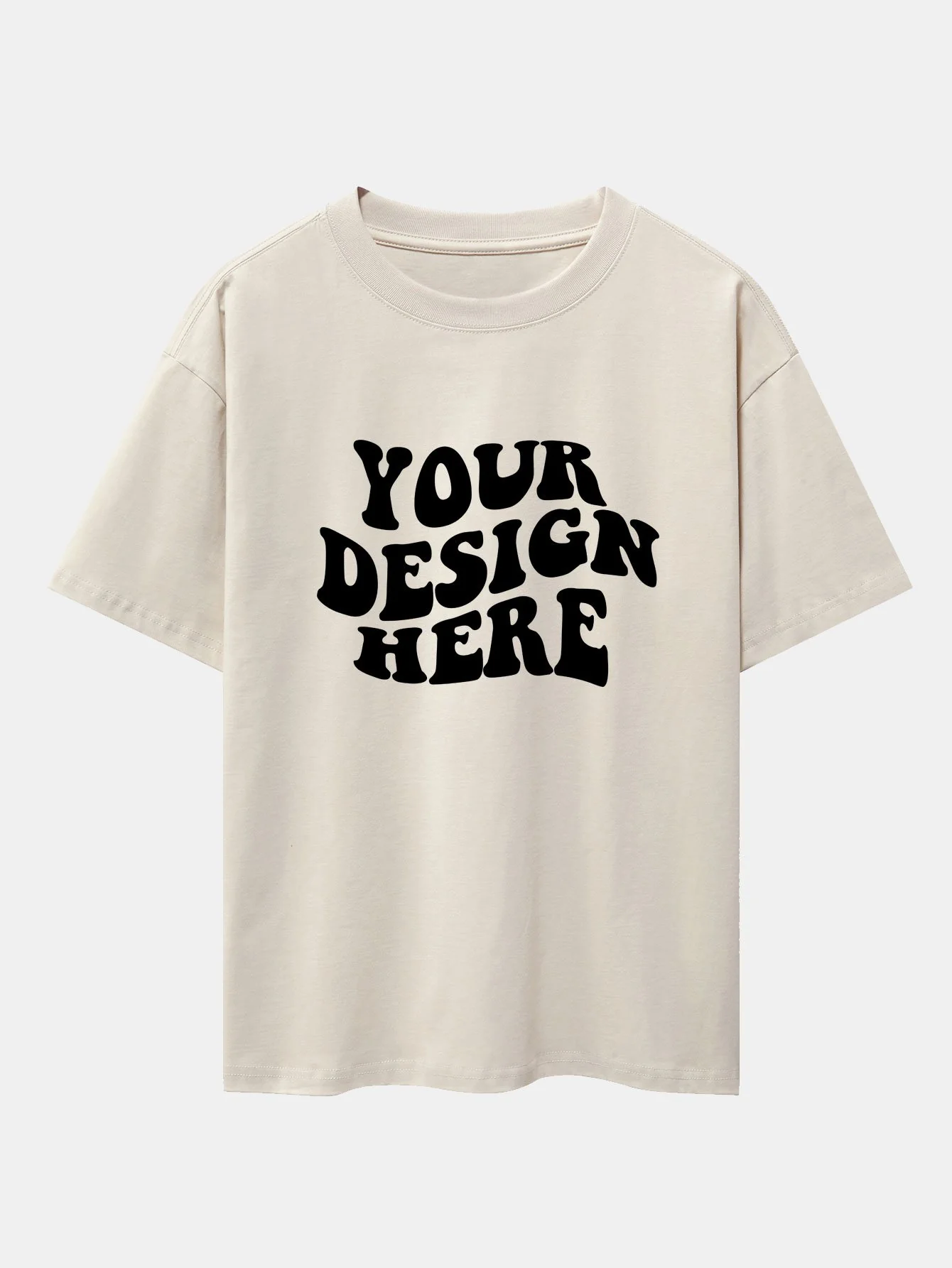 Ihr Design Hier Druck Drop Shoulder Oversize T-Shirt - Image 4