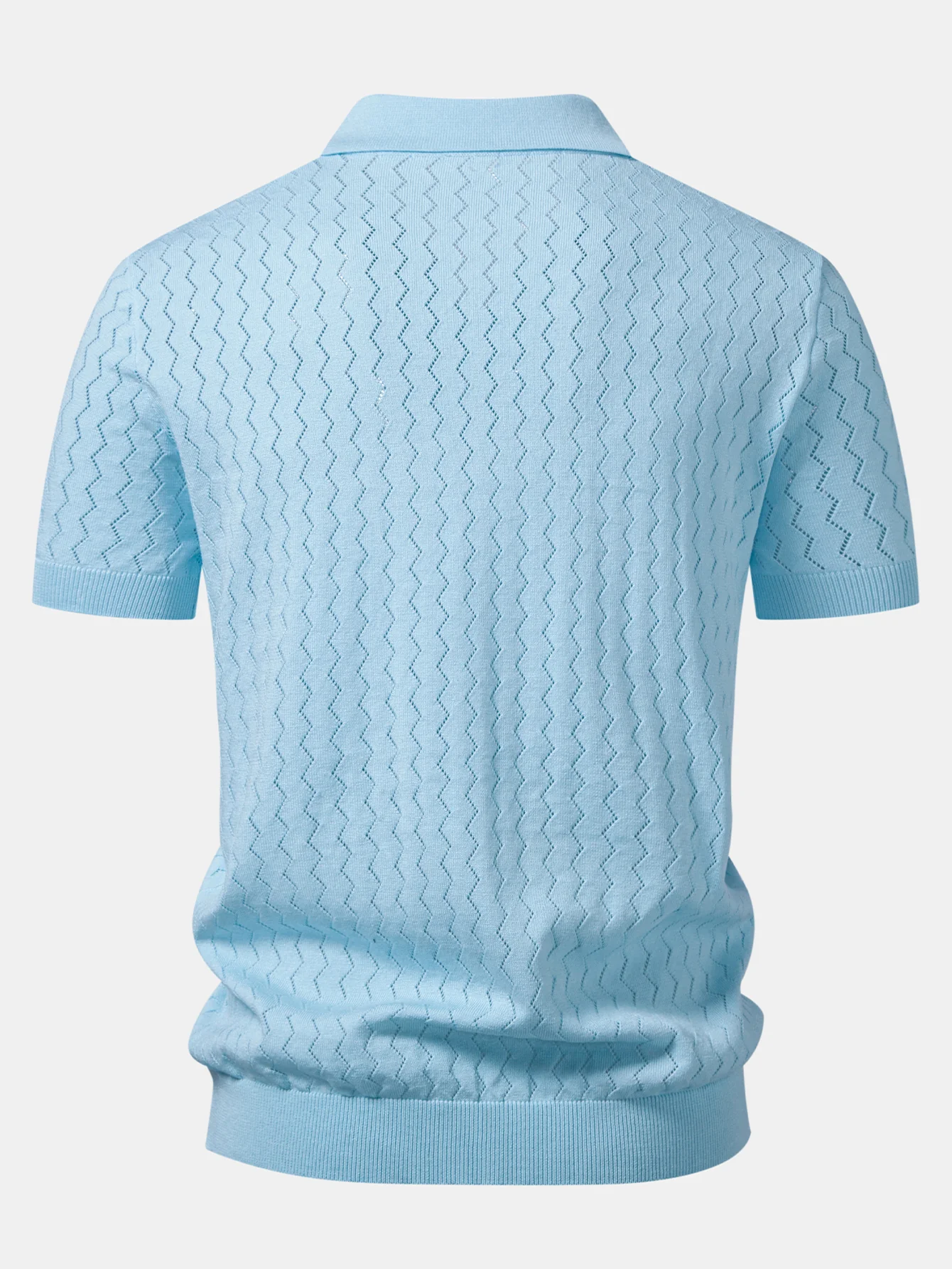 Zig Zag Open Knit  Polo - Image 4