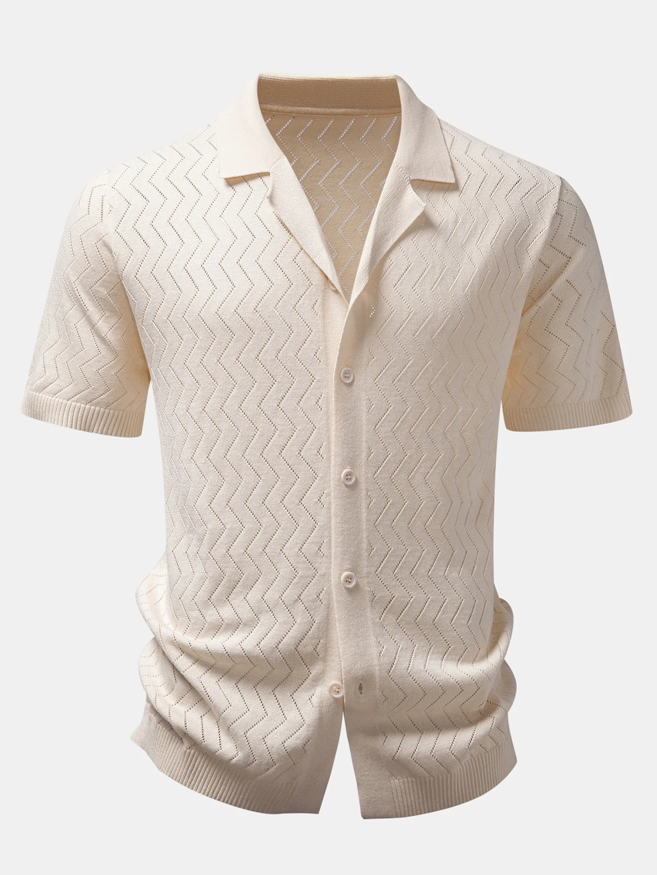 Zig Zag Open Knit Shirt