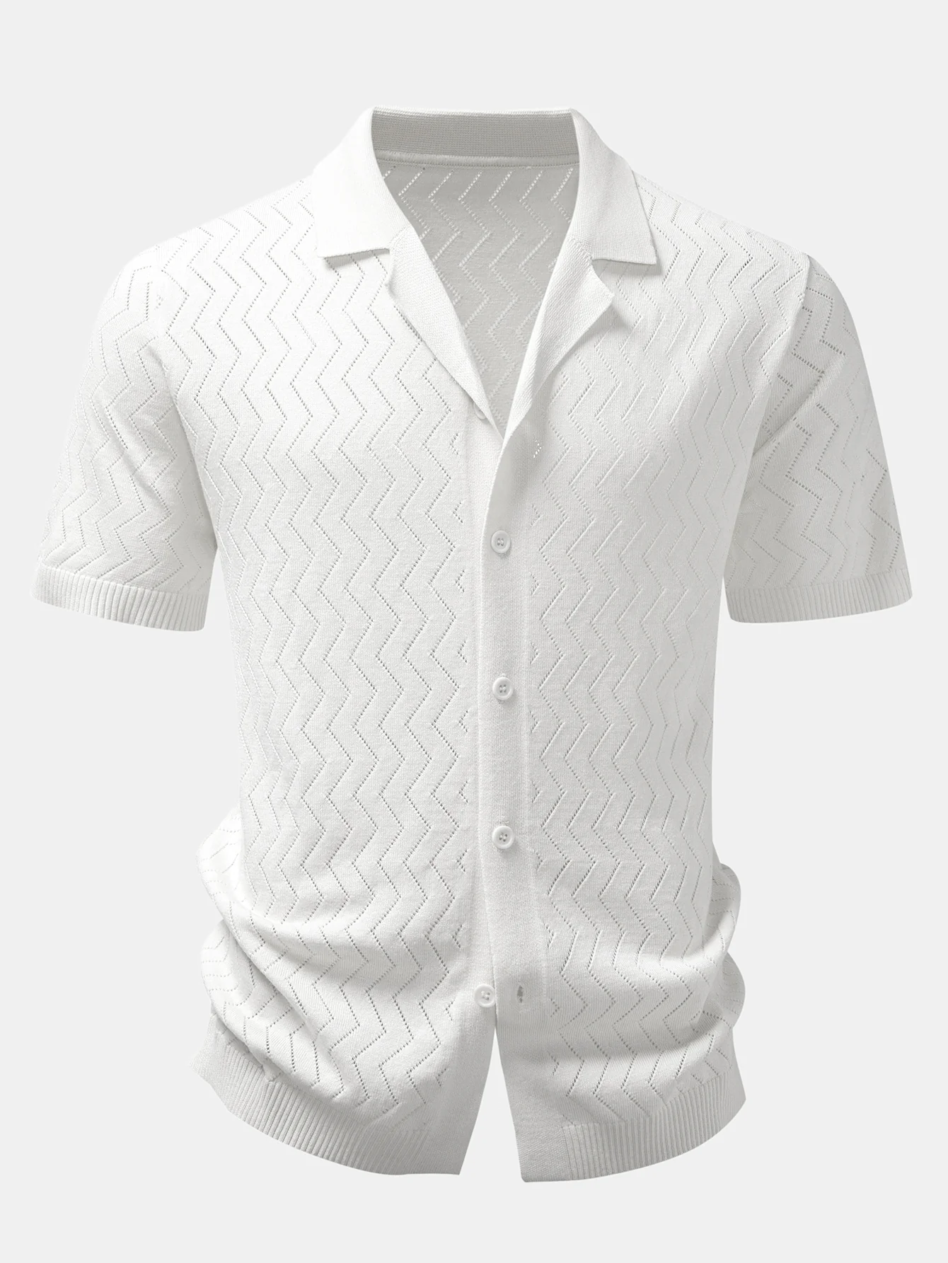 Zig Zag Open Knit Shirt - Image 5