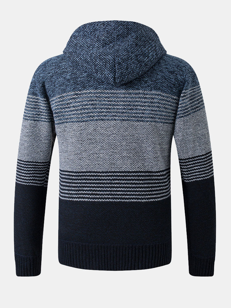 Gestreifter Kapuzenpullover mit Reißverschluss - Image 4