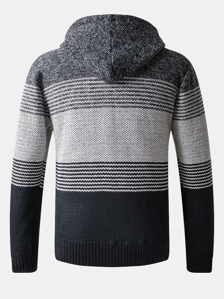 Gestreifter Kapuzenpullover mit Reißverschluss - Image 6