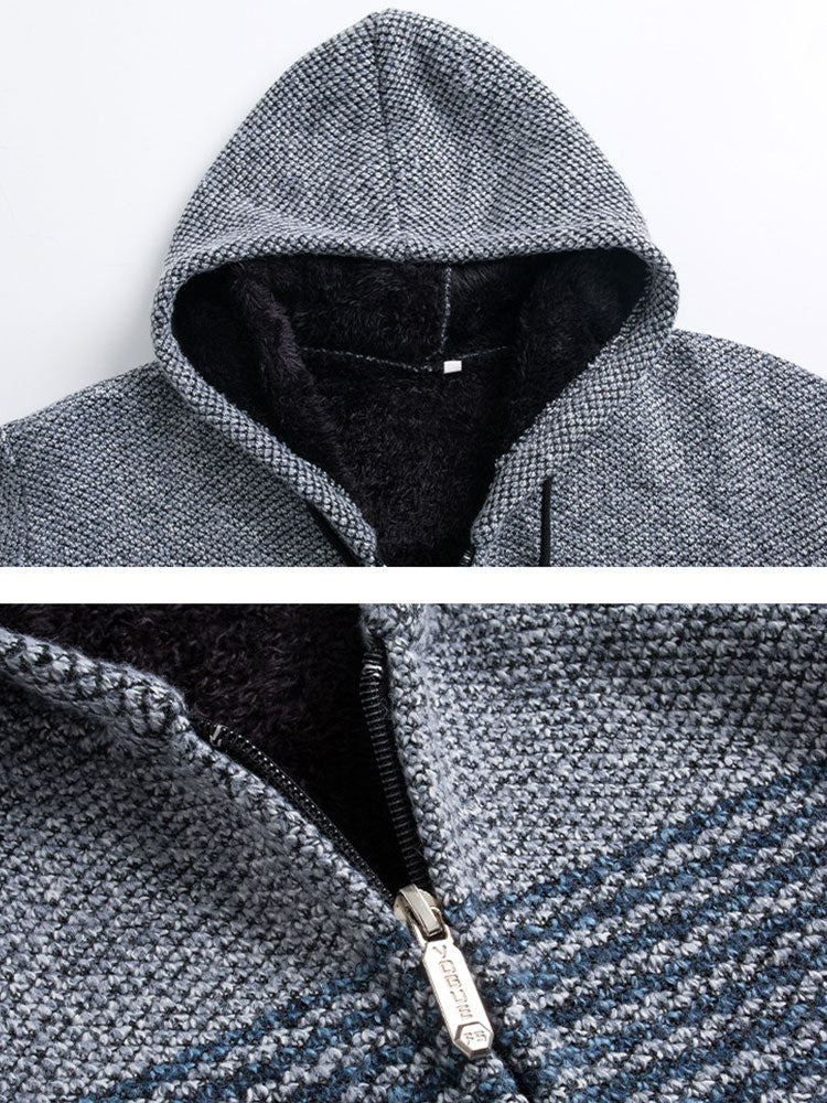 Gestreifter Kapuzenpullover mit Reißverschluss - Image 7