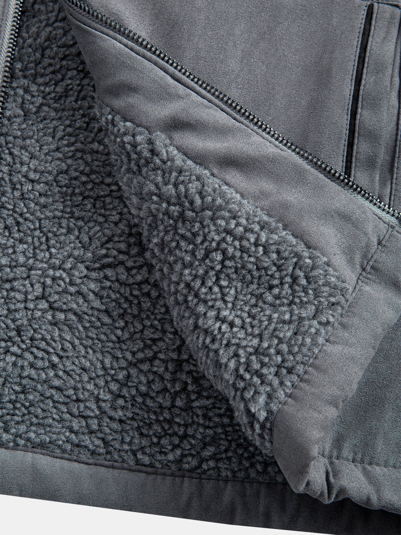 Reißverschluss Teddygefütterte Kunstwildlederjacke - Image 12