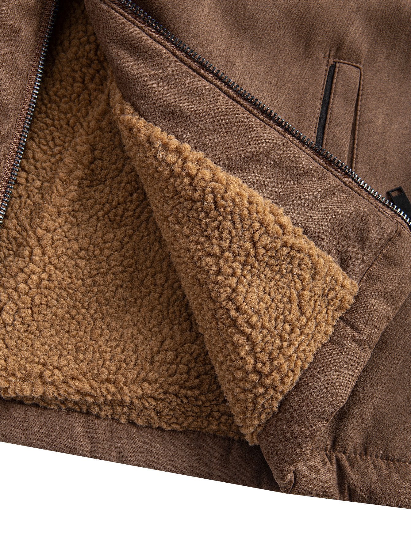 Reißverschluss Teddygefütterte Kunstwildlederjacke - Image 4