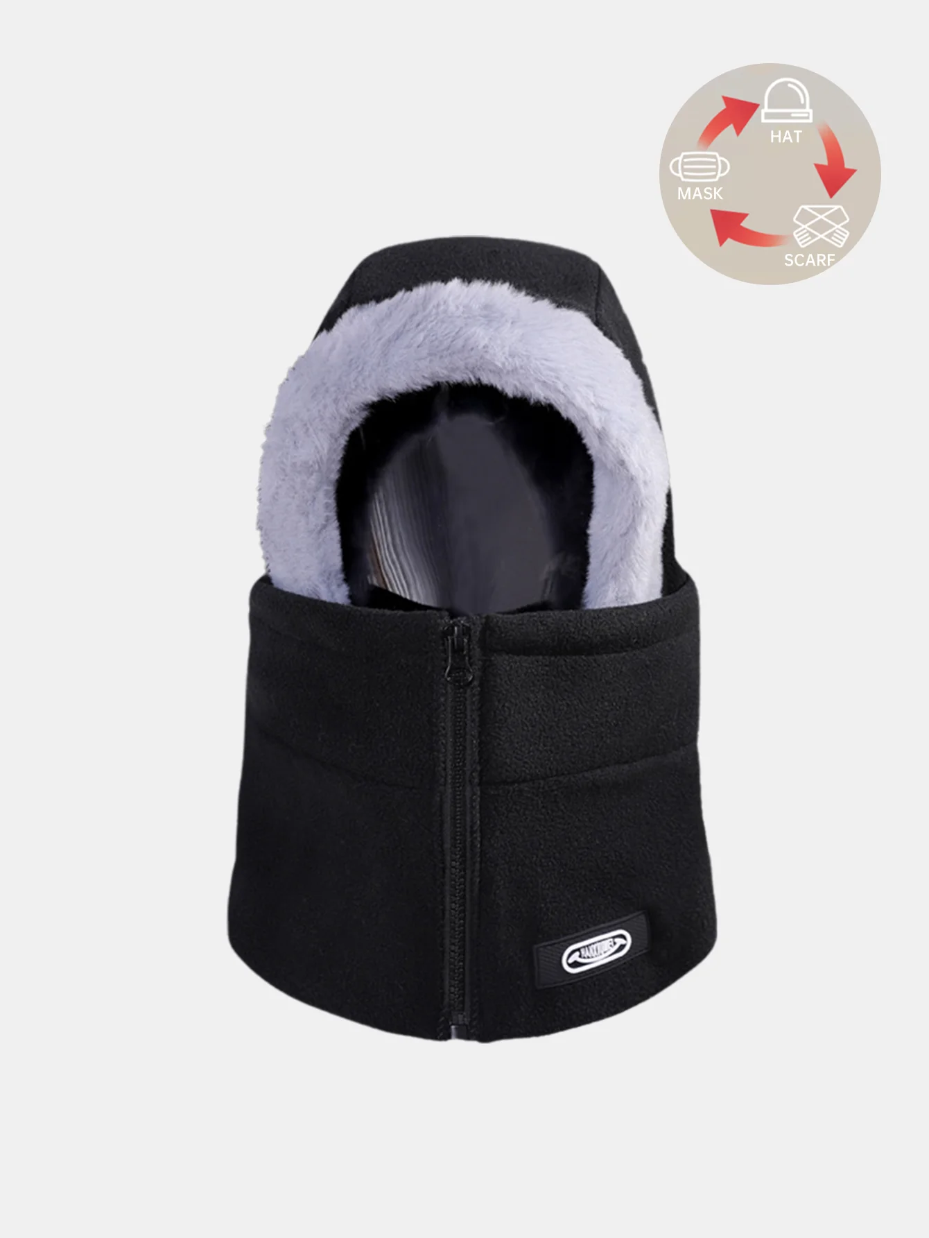 Zippered Windproof Thickened Warm Balaclava Hat - Image 3