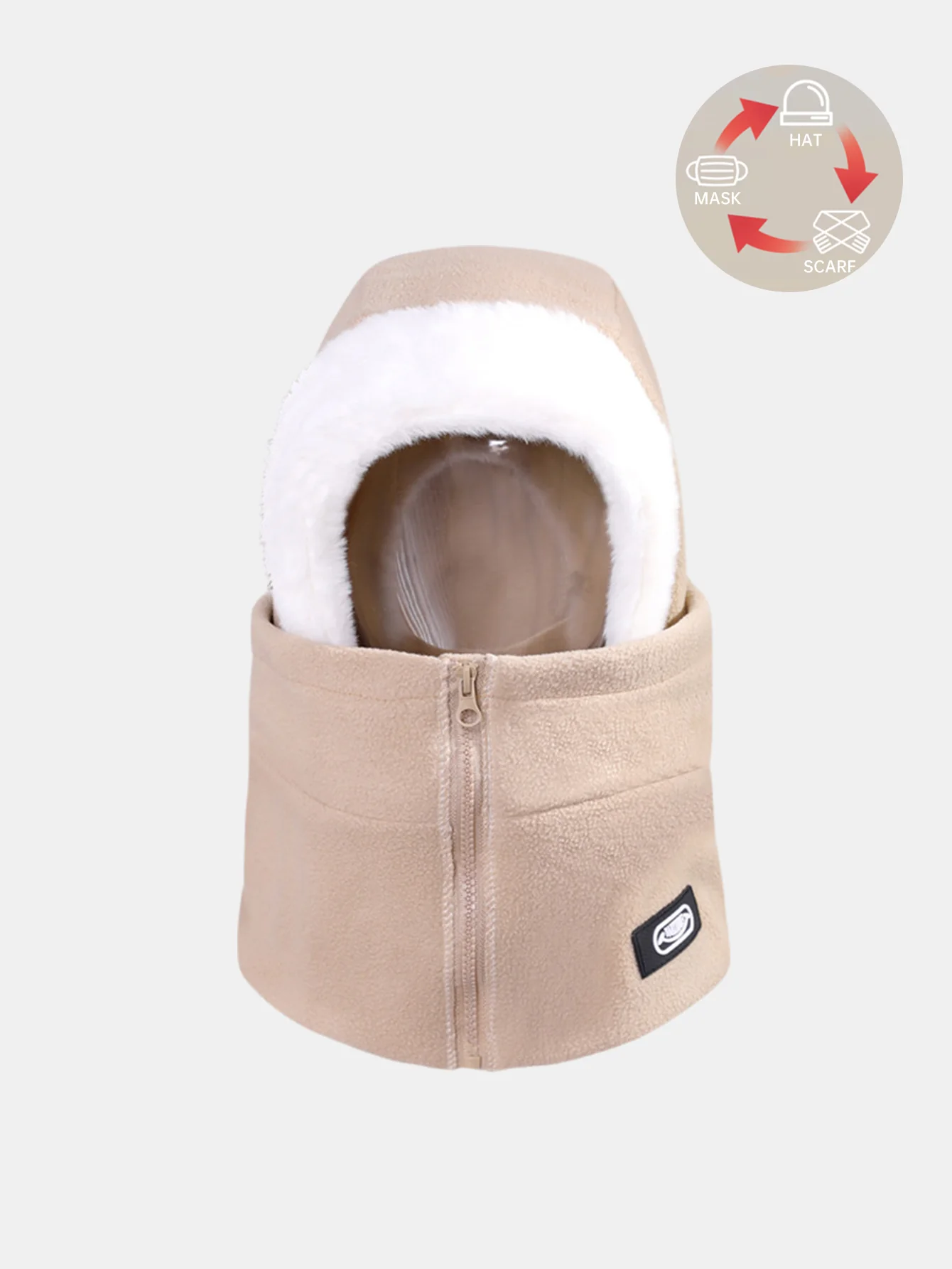 Zippered Windproof Thickened Warm Balaclava Hat - Image 4
